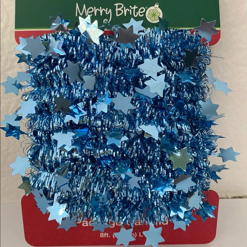 Merry Brite Blue Packaged Garland New